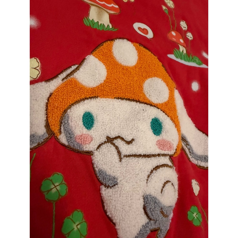 Sanrio Cinnamoroll Mushroom Red Graphic Sweatshirt Womens Pullover Kawaii 4799 - Picture 2 of 7